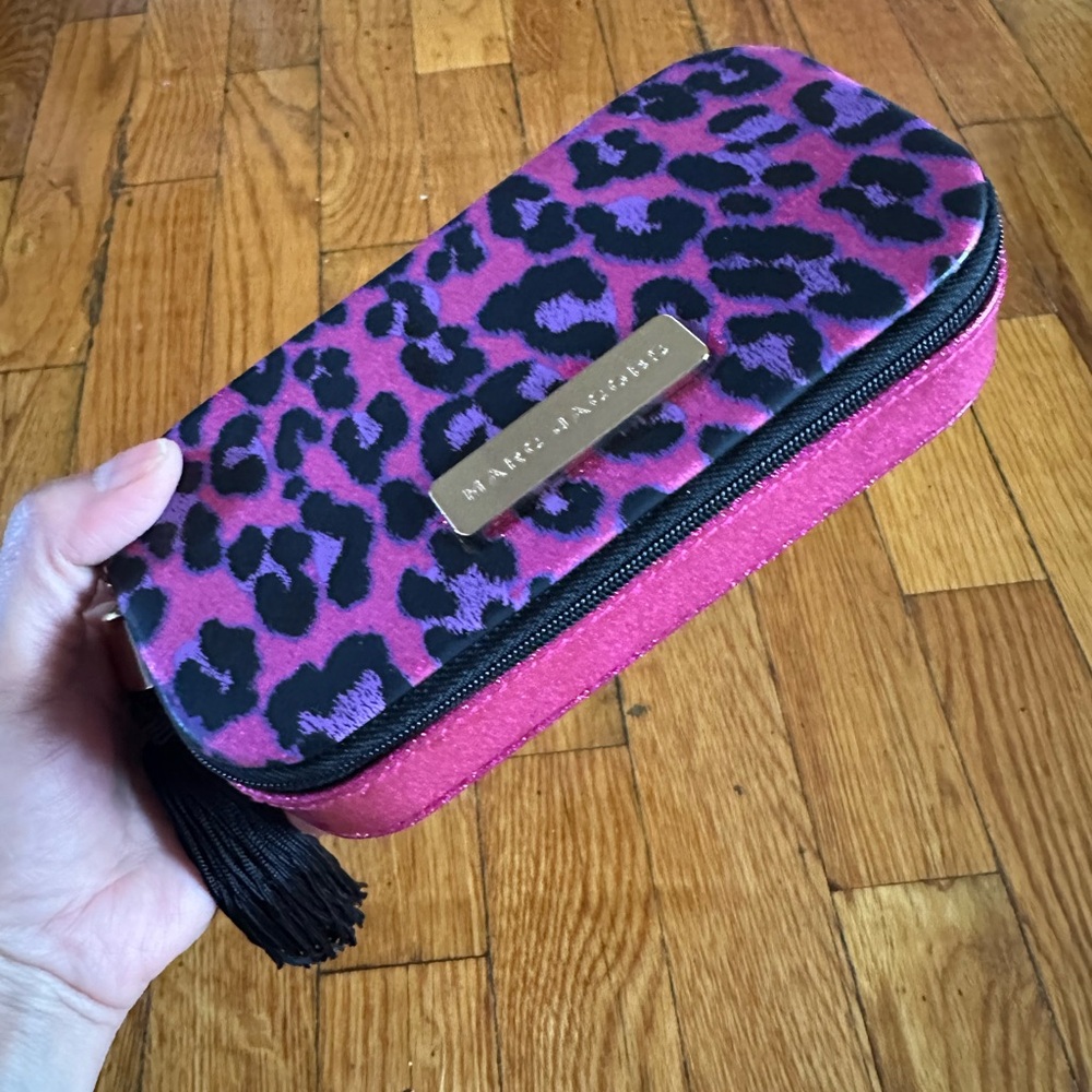 Marc Jacobs Pink and Black Leopard Print Clutch